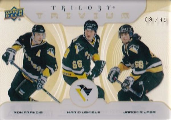 insert karta FRANCIS/LEMIEUX/JÁGR 23-24 Trilogy Trivium Gold /49